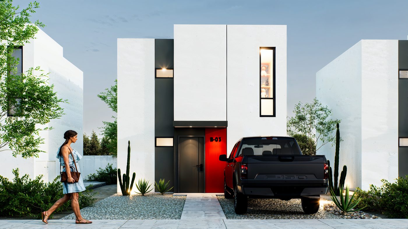 Fachada de vivienda modelo B-03, Berlín