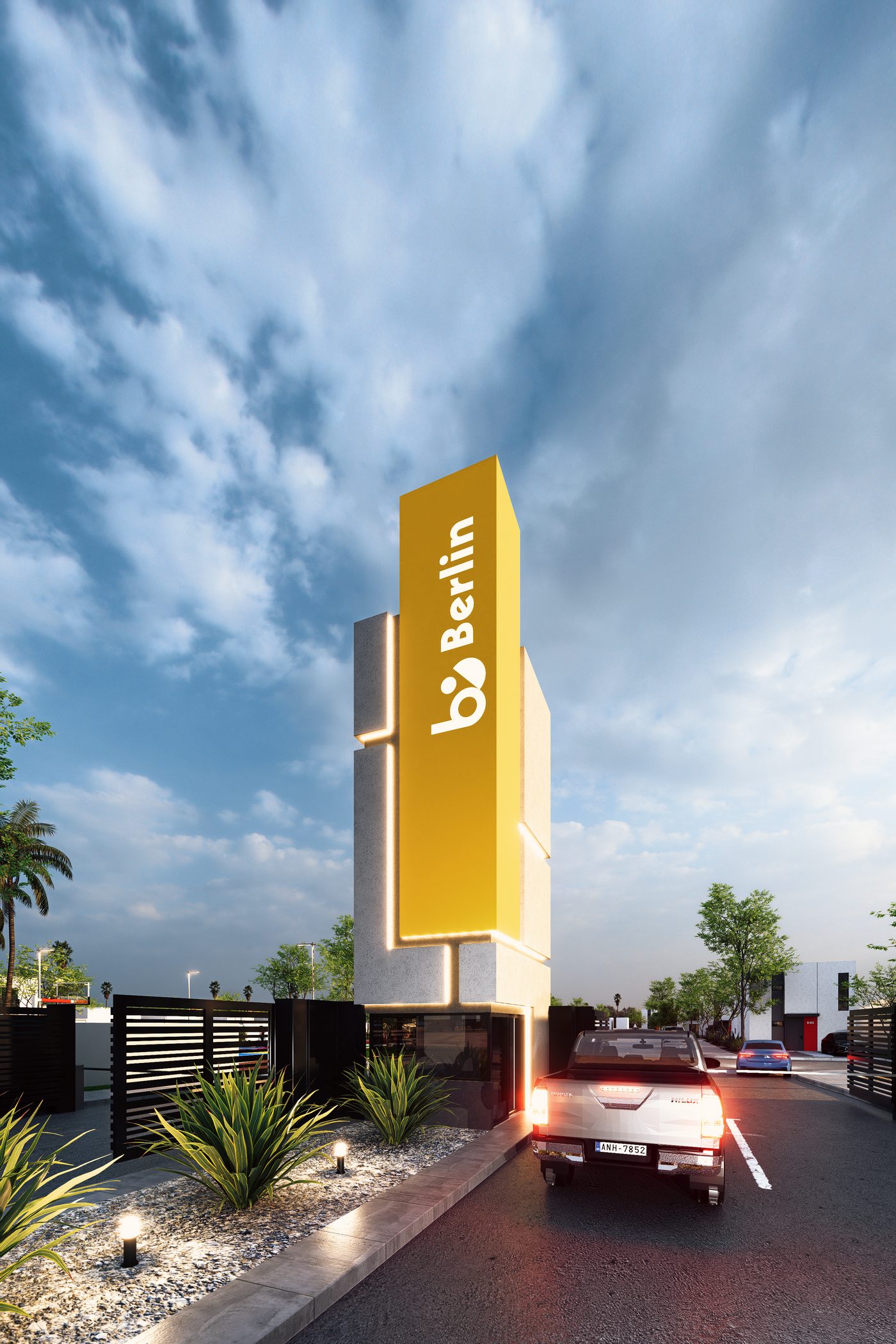 Tótem de acceso amarillo Berlín