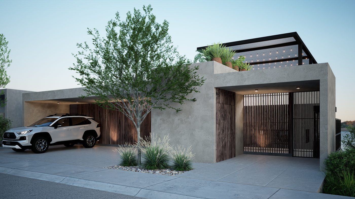 Residencia Costa — fachada con rooftop