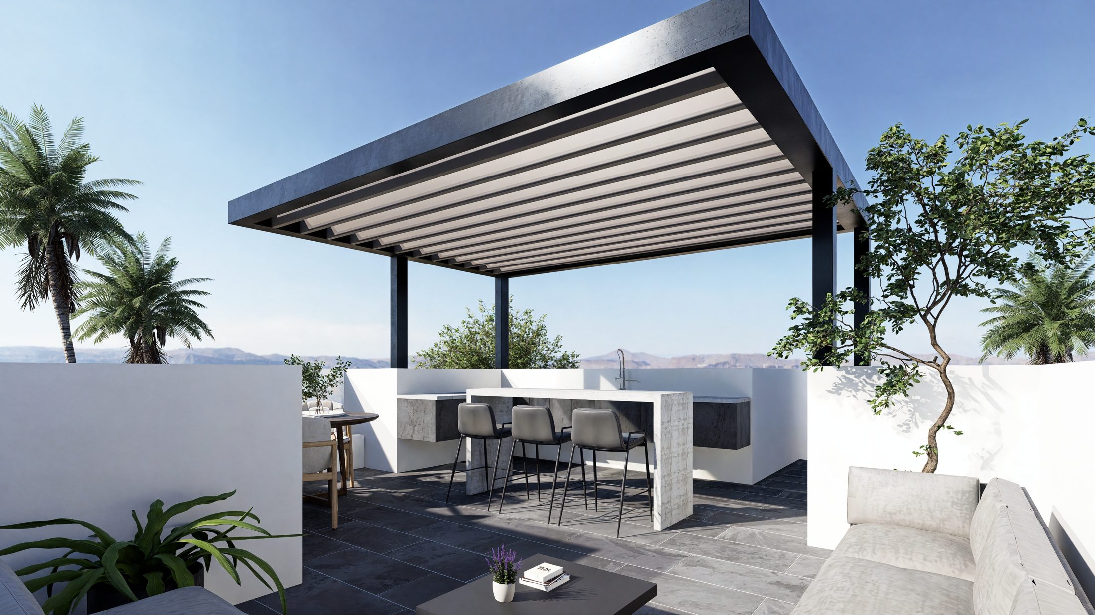Cúspide Residencial — roof top con cocina exterior y vista panorámica