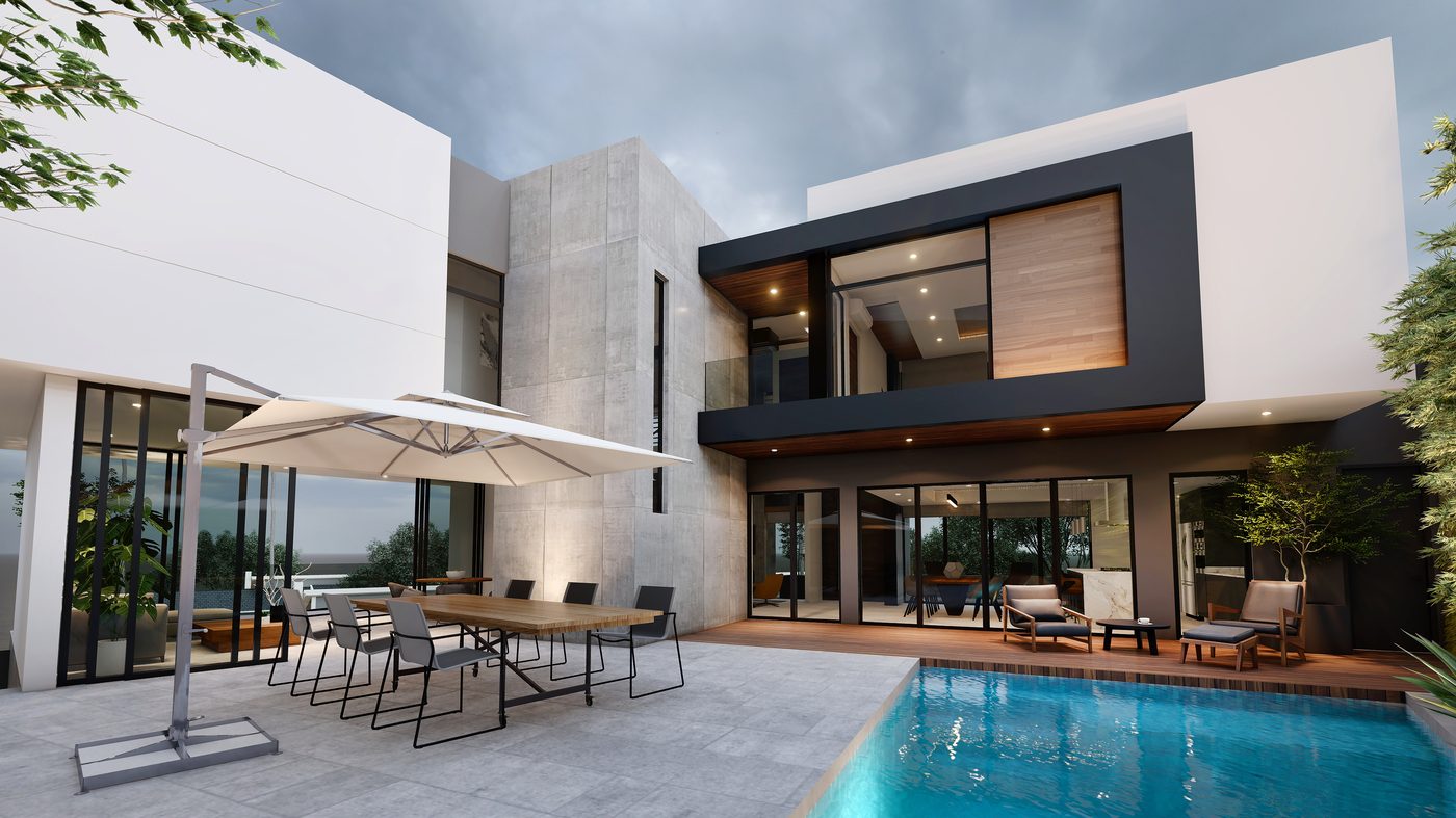 Residencia MC — terraza y alberca