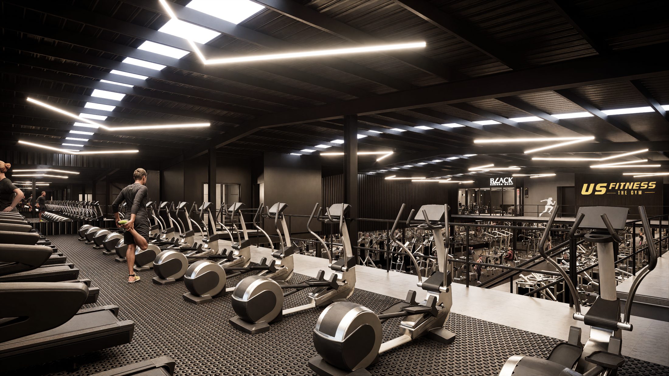 US Fitness — mezzanine de cardio