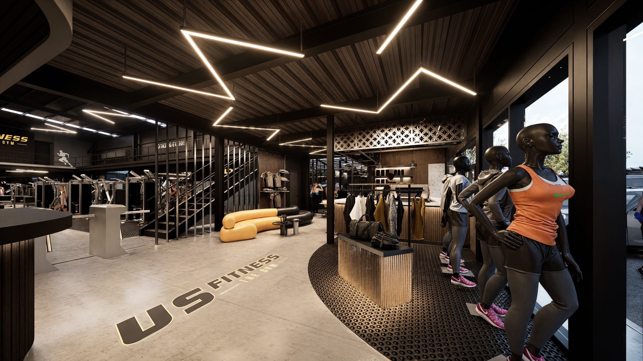 US Fitness — área de tienda
